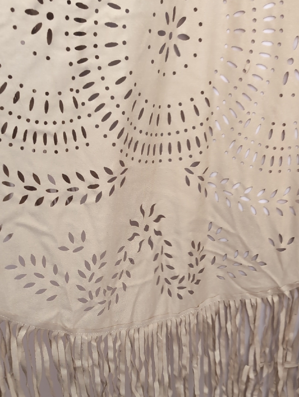Faux Suede Boho Fringe Shawl - Picture 3 of 8